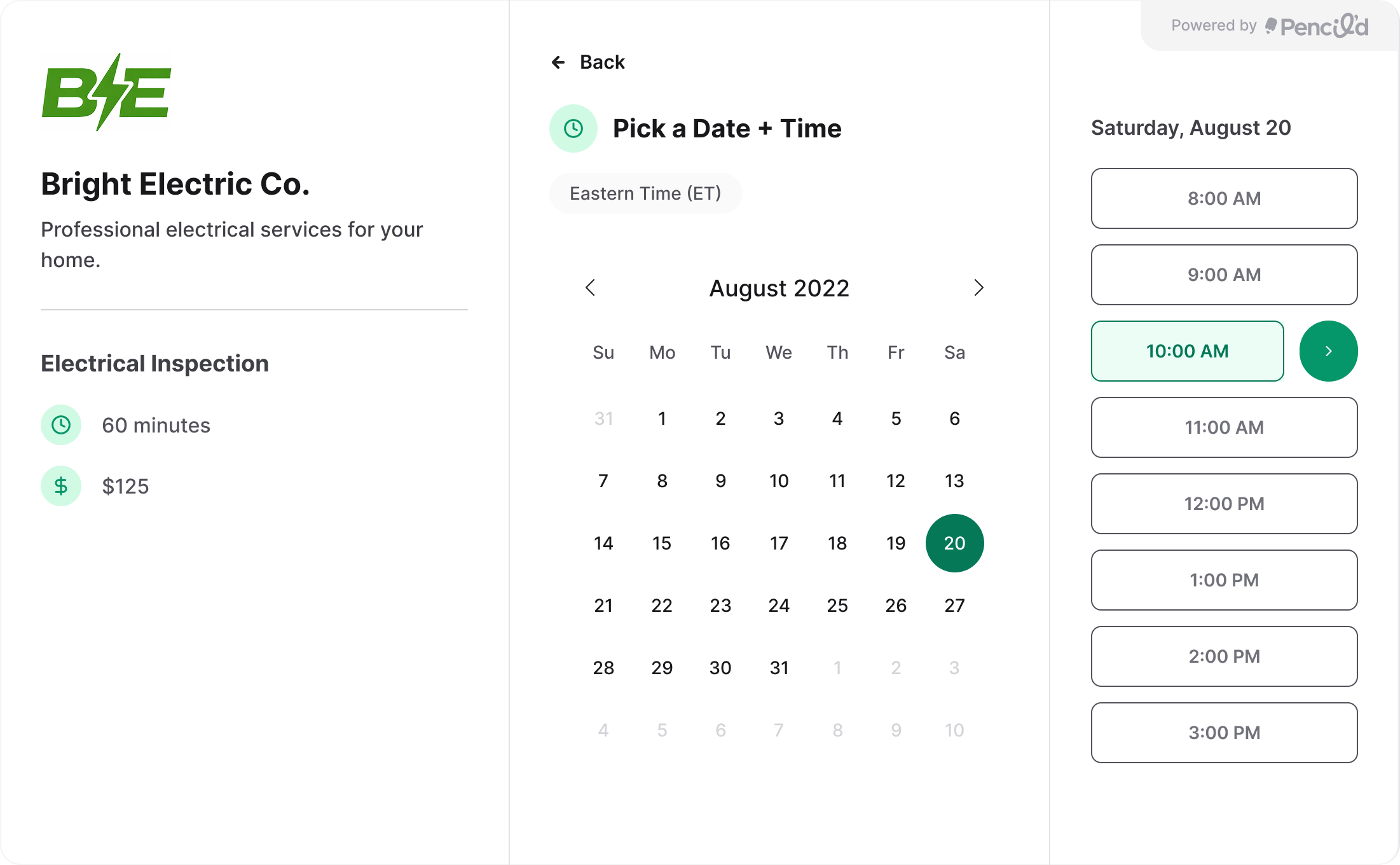 Pencil'd scheduling interface