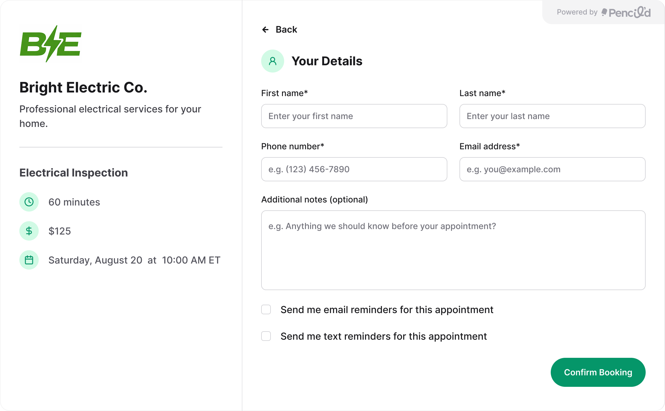 Pencil'd scheduling interface